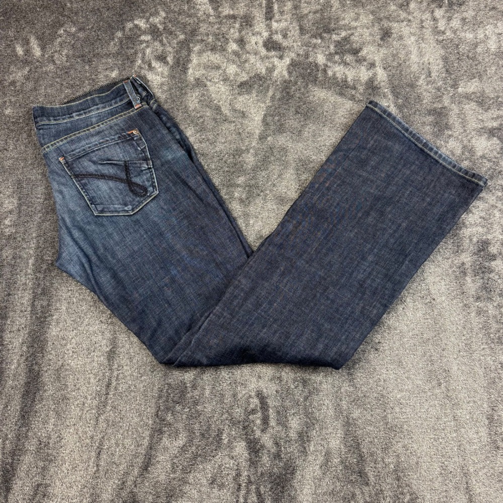 James Jeans Denim Women 31 Blue Flare Leg Dark Wash Stretch Made in USA